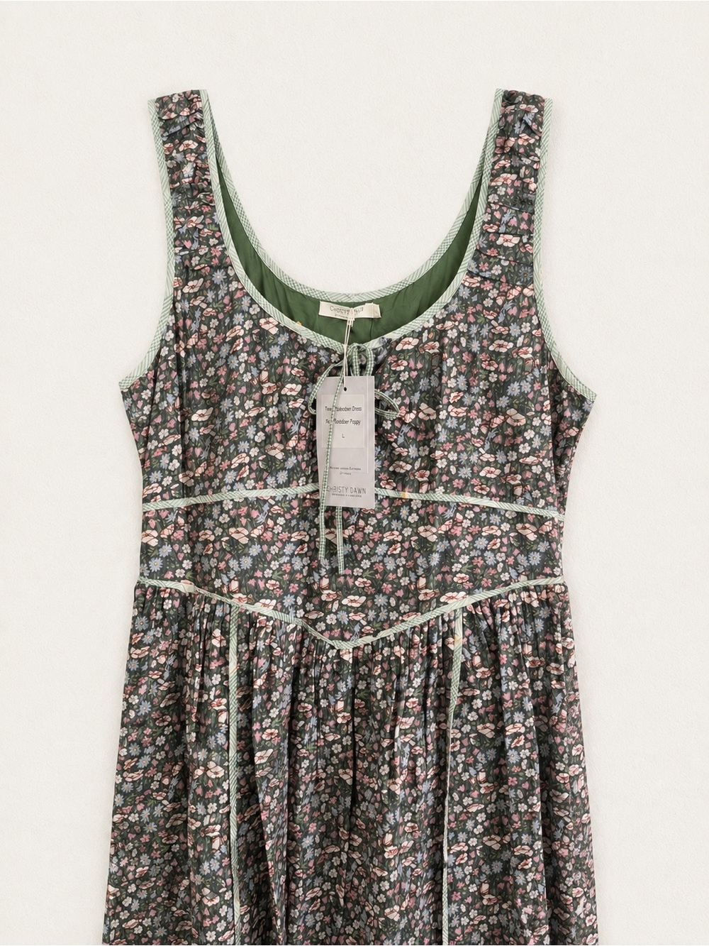 Christy Dawn Green Floral Alessandra Dress in Fern Flanders Poppy - Picture 3 of 5